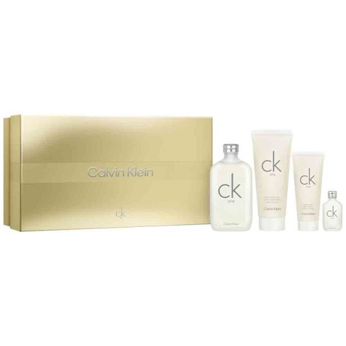 Ck One EDT 200Ml + EDT 15Ml + Body Lotion 200Ml + Shower Gel 100Ml Gift Set For Men