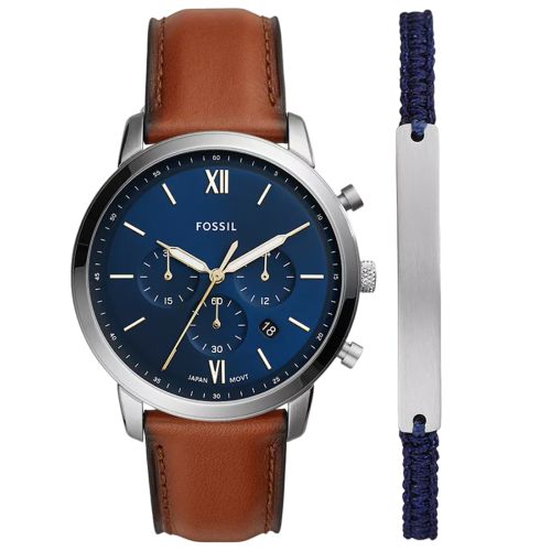 Fossil FS5708 Men’s Watch 44 Mm Brown Gift Set