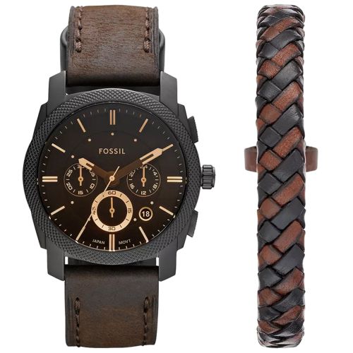 Fossil FS5251 Men’s Watch 45 Mm Brown Gift Set 