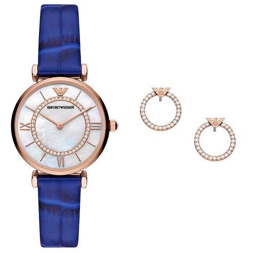 Emporio Armani AR80053 Women’s Watch 32 Mm Blue Gift Set