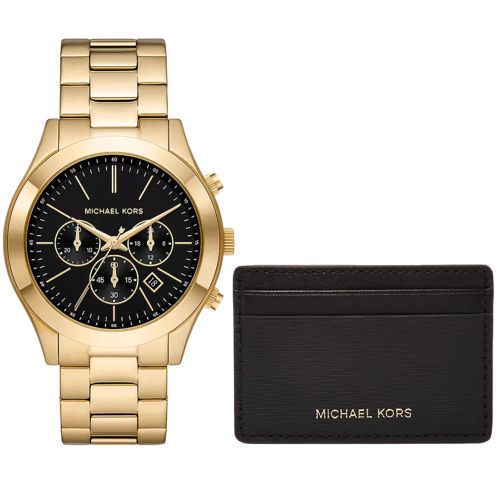 Michael Kors MK1076S Men’s Watch 44 Mm Gold Gift Set