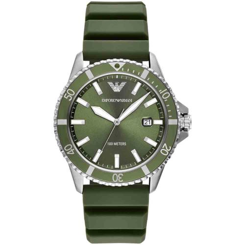 Emporio Armani AR11638 Diver World Explorer Men's Watch 42 Mm Green
