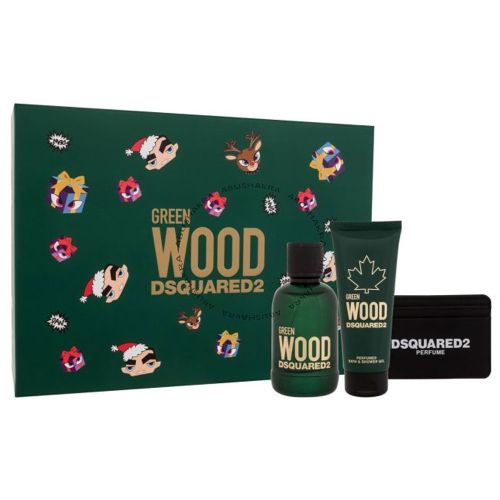 Green Wood EDT 100ML + Shower Gel 100ML Card Holder Gift Set For Men