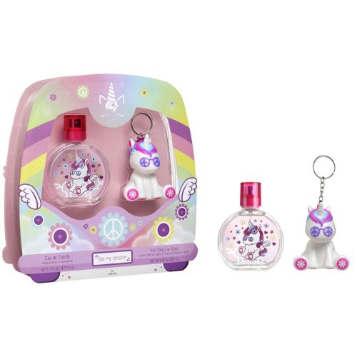 Eau My Unicorn Hippie EDT 50Ml + Lip Gloss Key Ring Gift Set For Kids