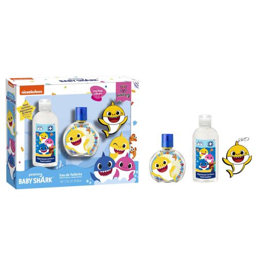 Nickelodeon Baby Shark EDT 50Ml + Hand Sanitizer 100Ml + Key Ring Gift Set For Kids