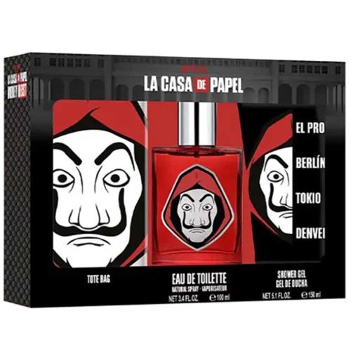 La Casa De Papel EDT 100Ml + Shower Gel 150Ml + Tote Bag Gift Set For Kids
