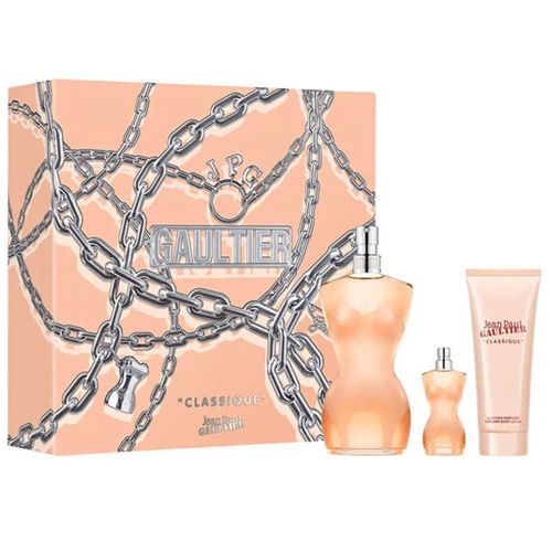 Classique EDT 100Ml + EDT 6Ml + Body Lotion 75Ml Gift Set For Women