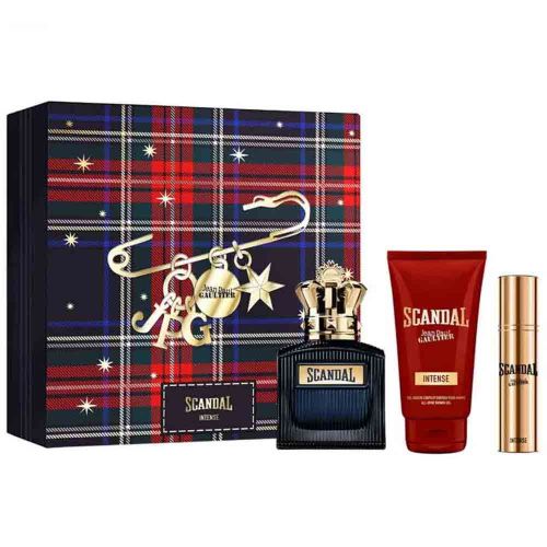 Scandal Intense EDP 100Ml + EDP 10Ml + Shower Gel 75Ml Gift Set For Men