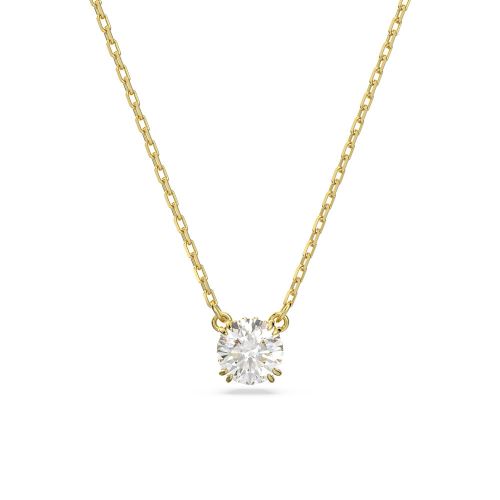 Constella Pendant, Round Cut, White, Gold-Tone Plated