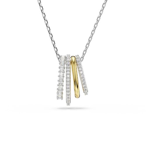 Hyperbola Pendant, Mixed Cuts, White, Mixed Metal Finish