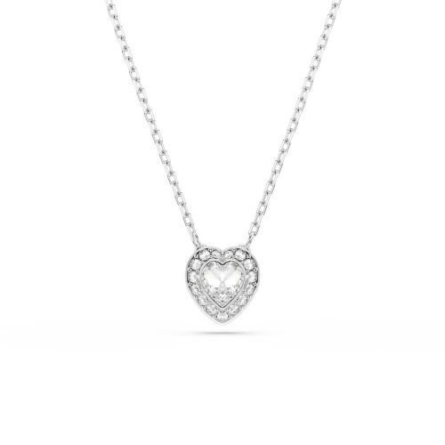 Ariana Grande X Swarovski Pendant, Mixed Cuts, Heart, White, Rhodium Plated