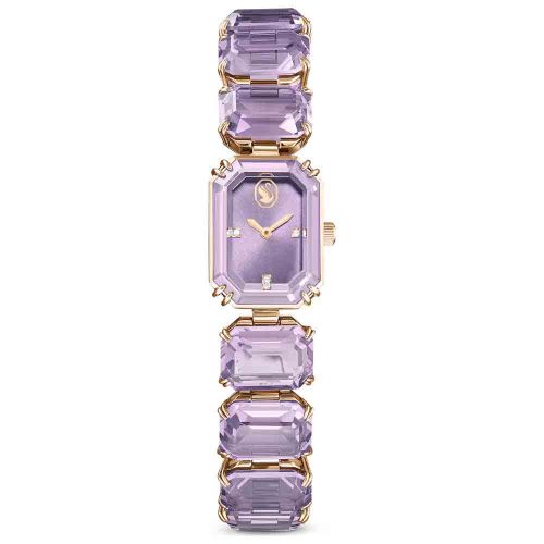 Watch Octagon Cut Bracelet, Purple, Champagne Gold-Tone Finish