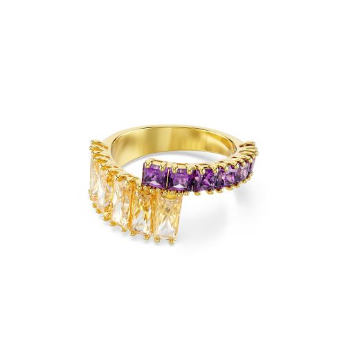 Matrix Ring, Mixed Cuts, Multicolored, Gold-Tone Plated