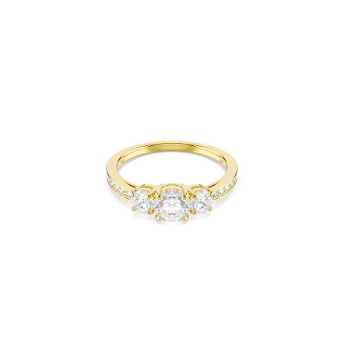 Stilla Attract Ring, Round Cut, White, Gold-Tone Plated 52