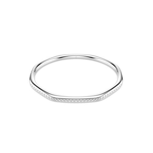Dextera Bangle, Octagon Shape, Round Cut, White, Rhodium Plated